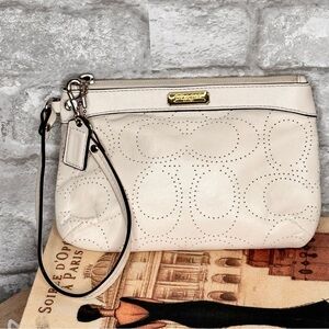 Coach F47330 Perforated Medium Leather Wristlet